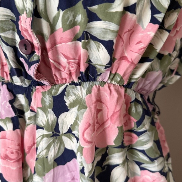 Vintage E.D. Michaels Pink, Purple, and Blue Floral Midi Dress - Picture 3 of 13